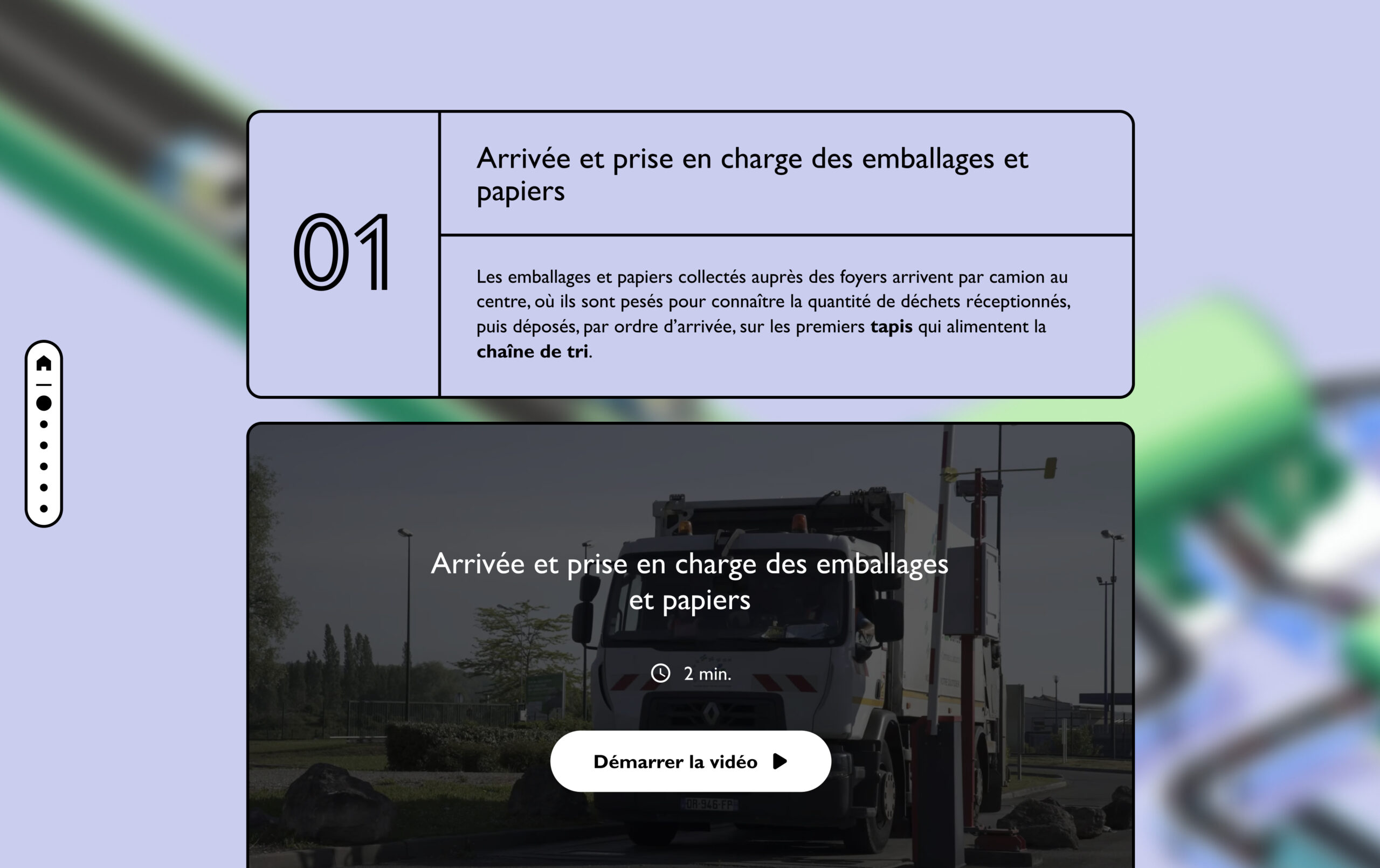 Vue scrollée des contenus d'une étape de la chaîne de tri